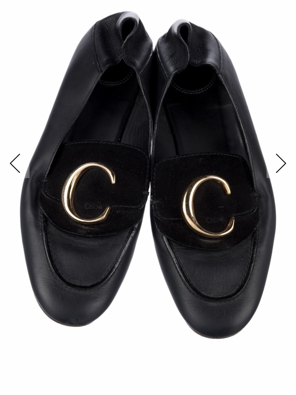 Chloe Black Leather Loafers